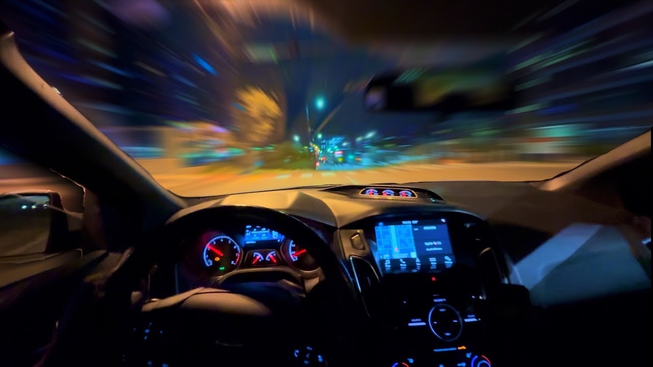 Night time POV Drive In My 300 WHP Ford Focus ST *LOUD TURBO NOISES*