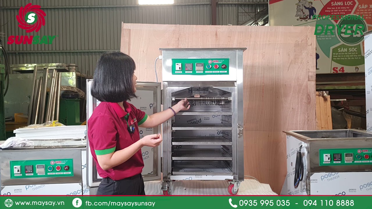 Máy sấy thực phẩm gia đình 10 khay - Máy sấy thực phẩm mini 30 Kg sấy đa dạng lạp xưởng, trái cây...