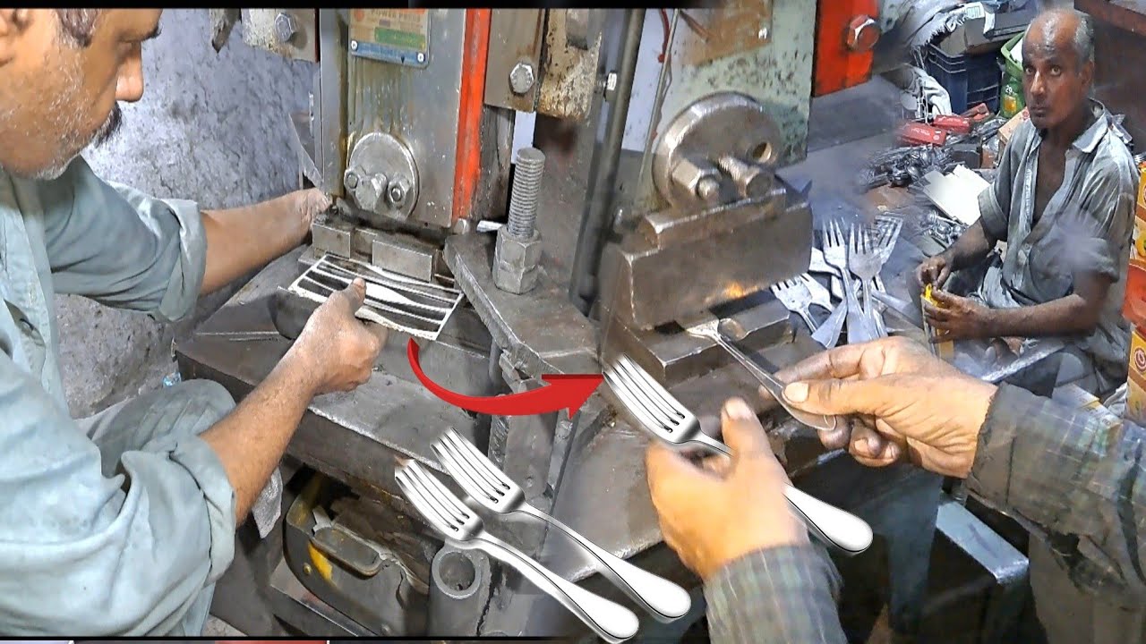 Cutlery Spoon Process of Making Restaurant Fork | Factory Mass Production