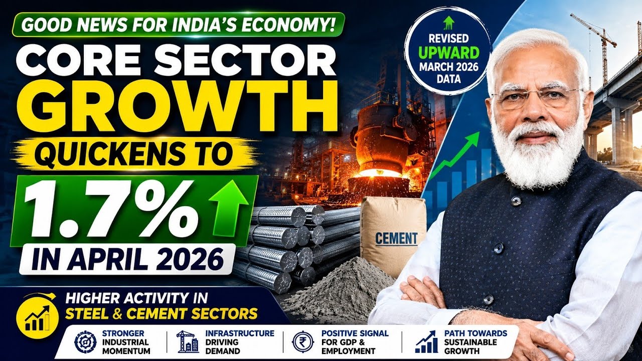 India&rsquo;s Core Sector Growth Rises! 🇮🇳 Steel & Cement Drive Economic Recovery #economy #industrial