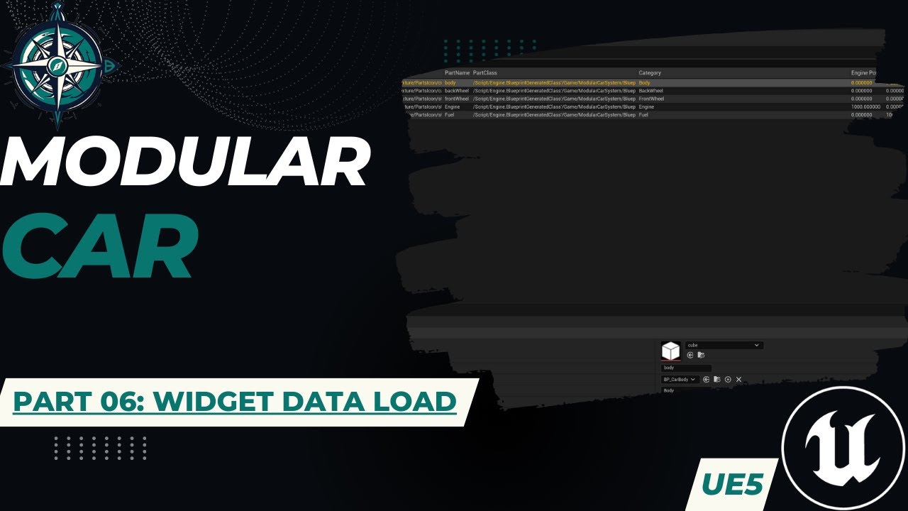 Modular Car - UE5 Tutorial Series - Part 06: Widget Data Load