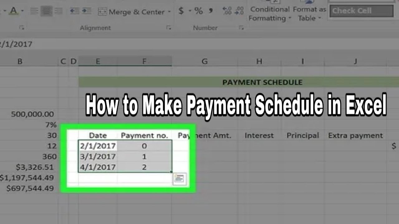How to Make a Payment Schedule in excel