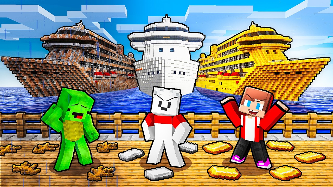 JJ vs Mikey vs Carrie: CRUISE BATTLE in Minecraft - Maizen