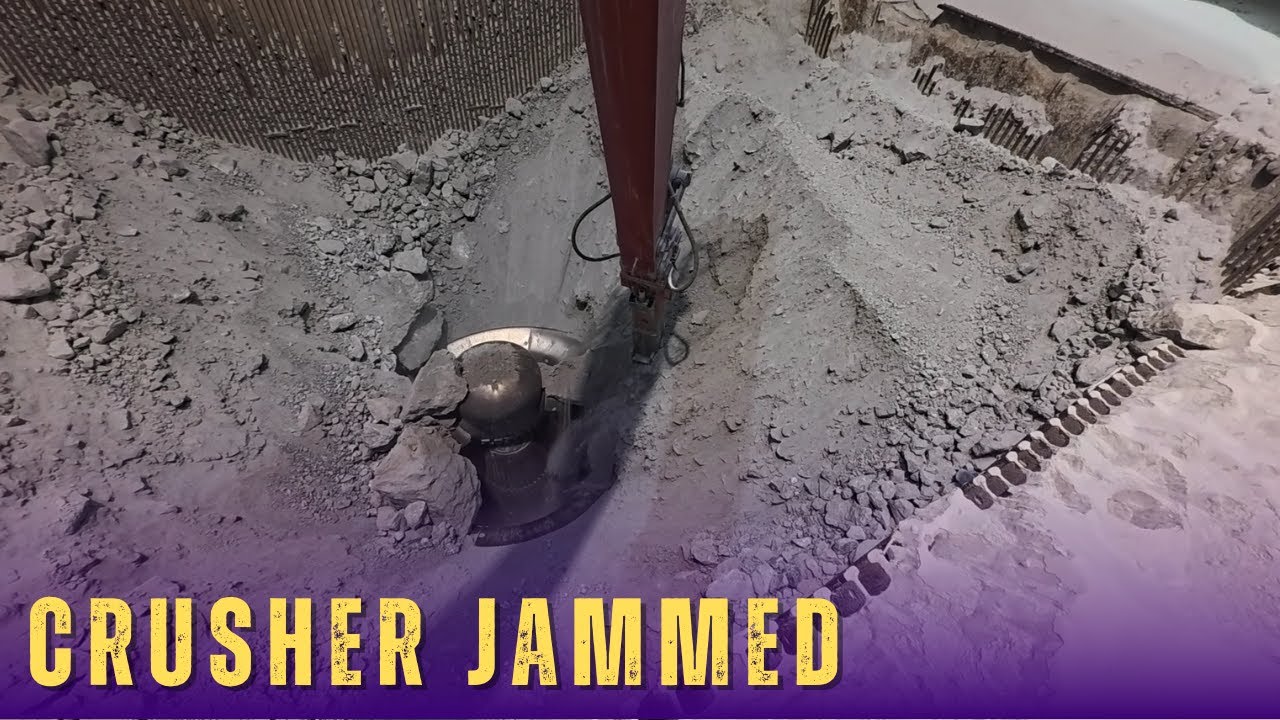 Crusher Jammed by Huge Rocks Watch Hydraulic Breaker in Action
