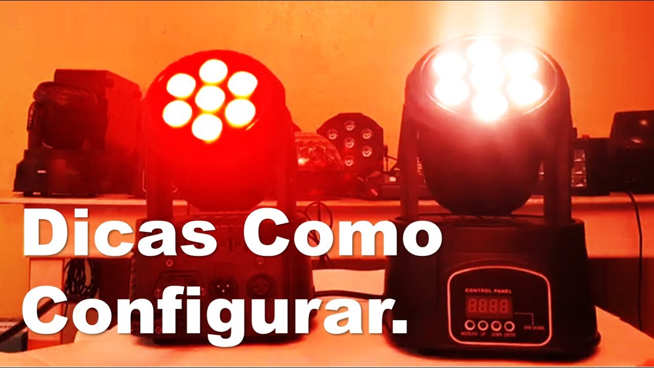 Canhão Moving Head 7 LED RGBW Strobo Jogo De Luz Profissional Dicas Como Configurar HL-68187