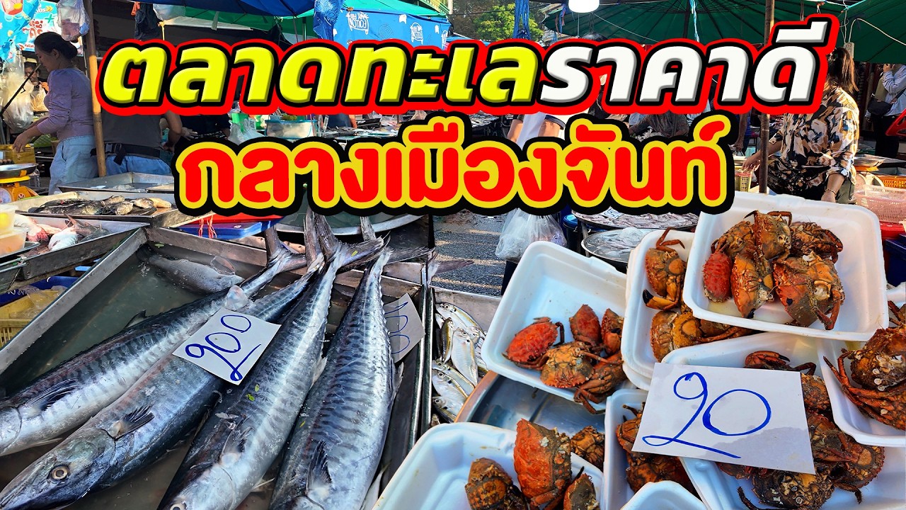 ตลาดเช้าของคนเมืองจันท์  ของทะเลมีให้เลือกเยอะ ไม่ต้องไปถึงริมทะเล @Fin A Dii Channel