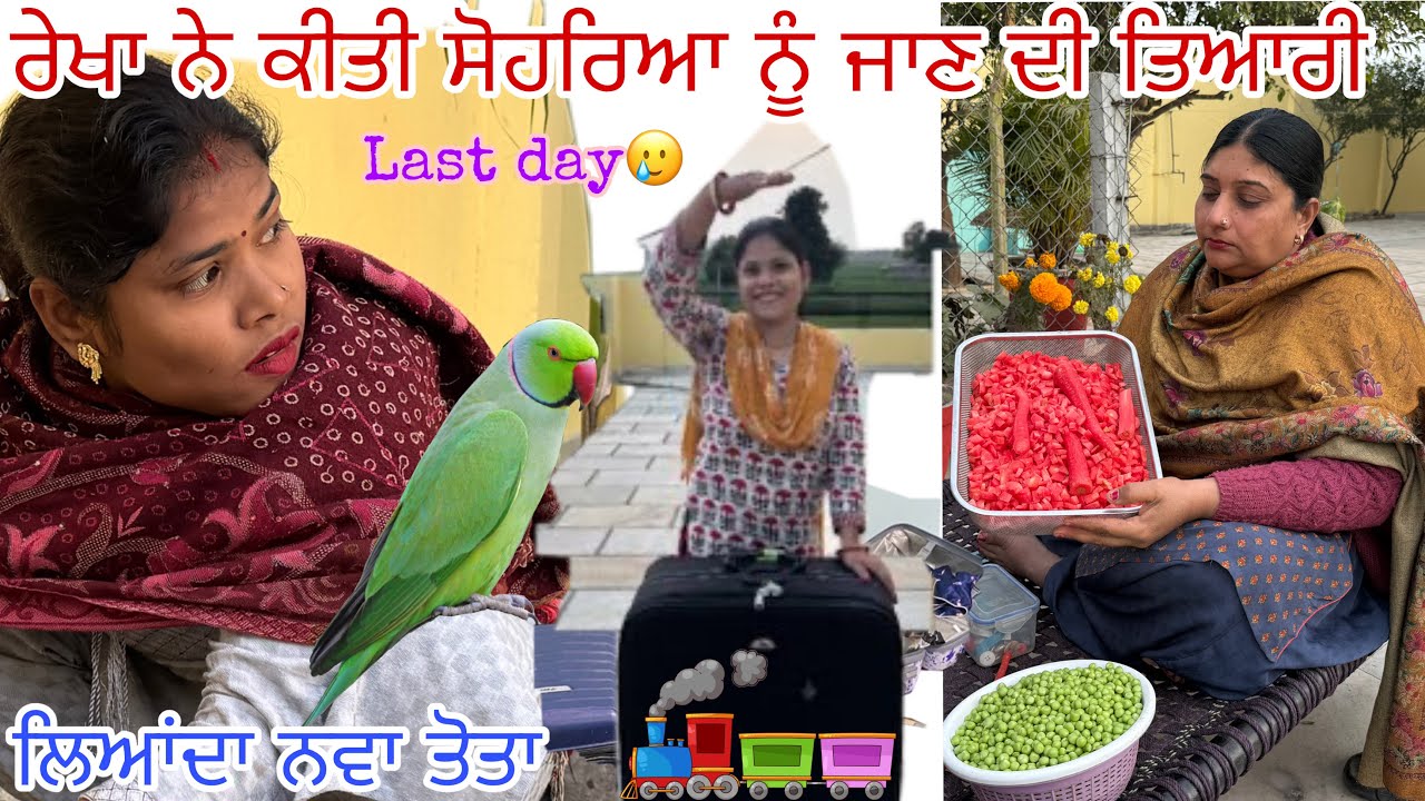 ਰੇਖਾ ਦਾ ਆਖ਼ਰੀ ਦਿਨ ਸੋਹਰੇ ਜਾਣ ਨੂੰ ਦਿਲ ਨੀ ਕਰਦਾ ਭਾਵੁਕ ਹੋ ਗਈ 😭Manjit kular vlogs 