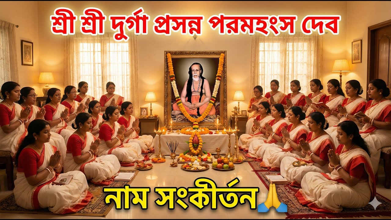 আজ বাড়িতে শ্রী শ্রী দুর্গা প্রসন্ন পরমহংস দেবের নাম সংকীর্তন 🙏 | Religious Family Vlog