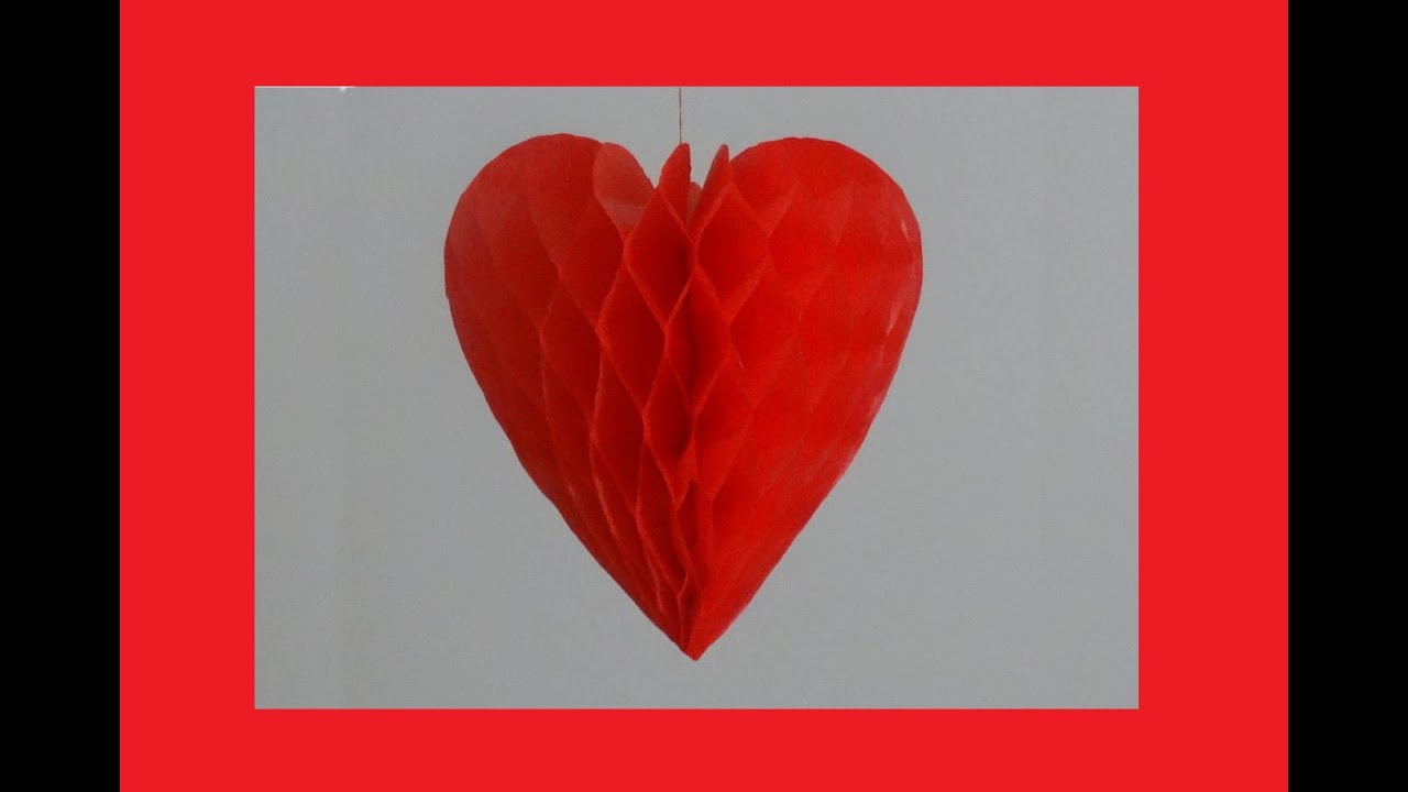 How to make paper honeycomb heart - DIY Valentine's day craft
