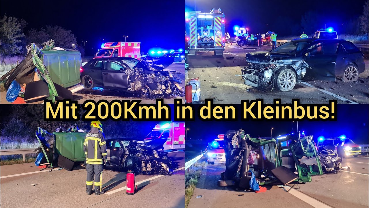 Trümmerchrash auf A14! Schwerer Unfall auf der A14 bei Schkeuditz - 2 Kleinkinder mit Schutzengel