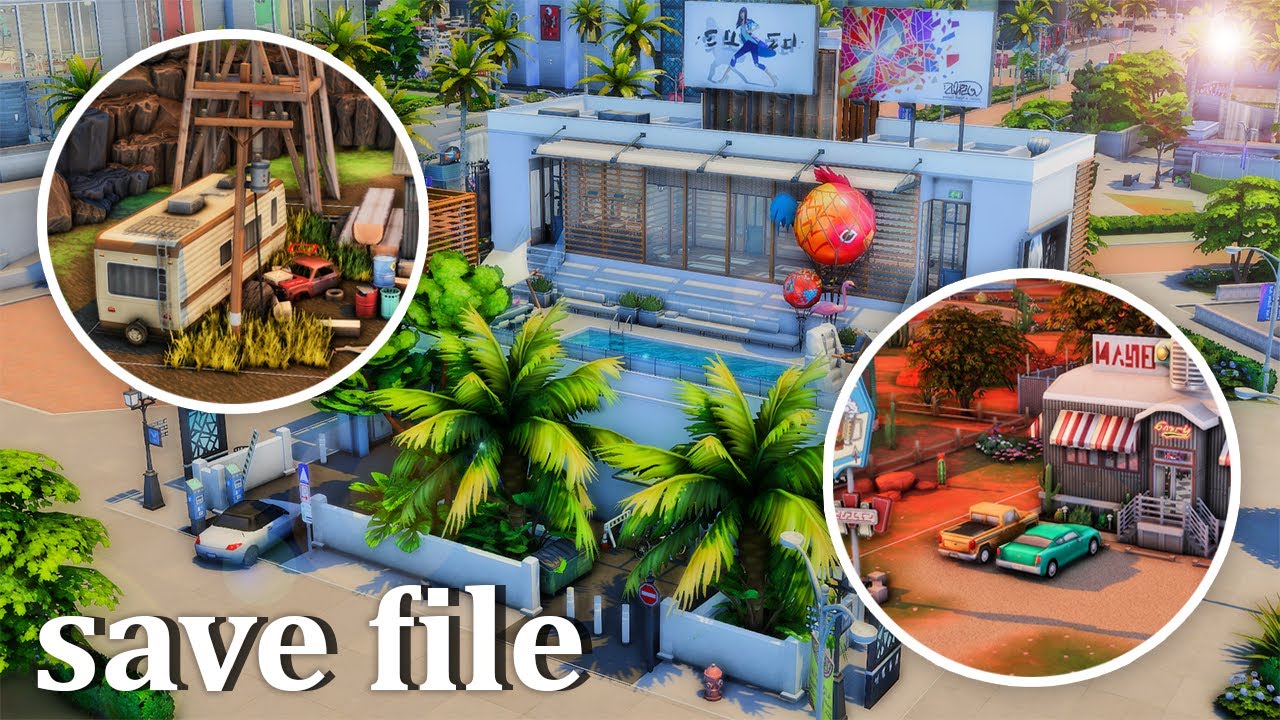 you'll find the coolest builds, backstories & details in this sims 4 save file ♡