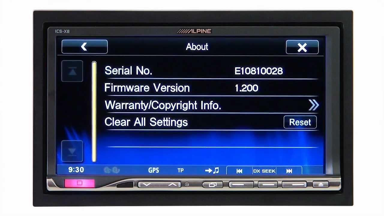 Alpine ICS-X8 Update