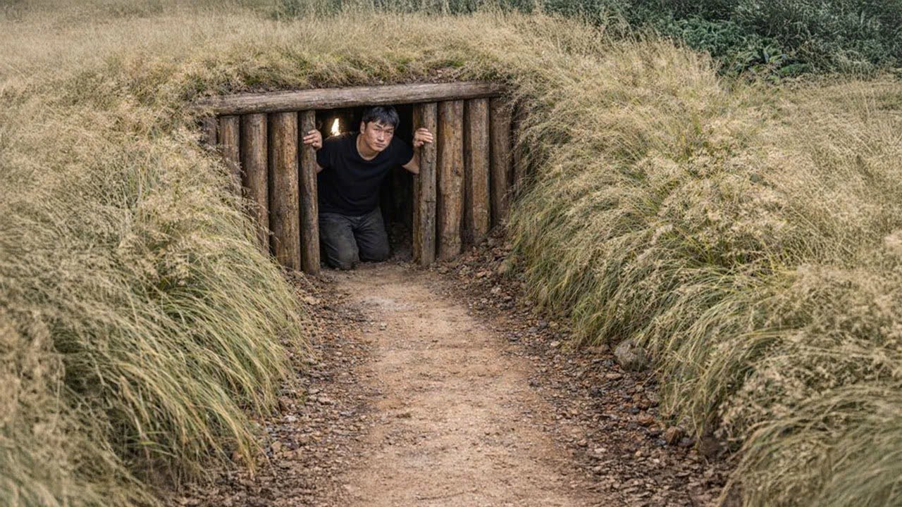 Building the Most Secret Survival Dugout. Bushcraft, Survival, Warm and cozy Bushcraft Dugout