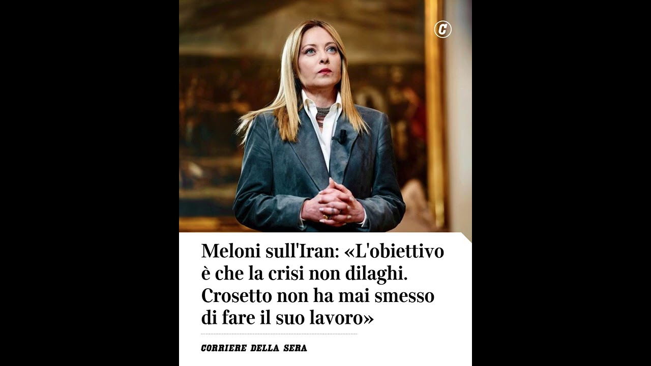 Meloni sull’Iran: «L’obiettivo è che la crisi non dilaghi» #shorts #news