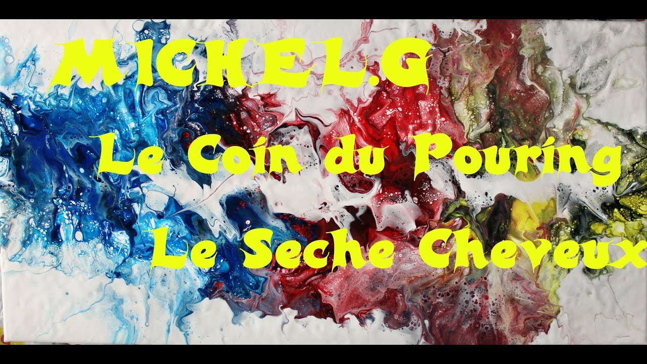 41# Pouring: Thechnique du Seche cheveux 4 couleur avec fond blanc