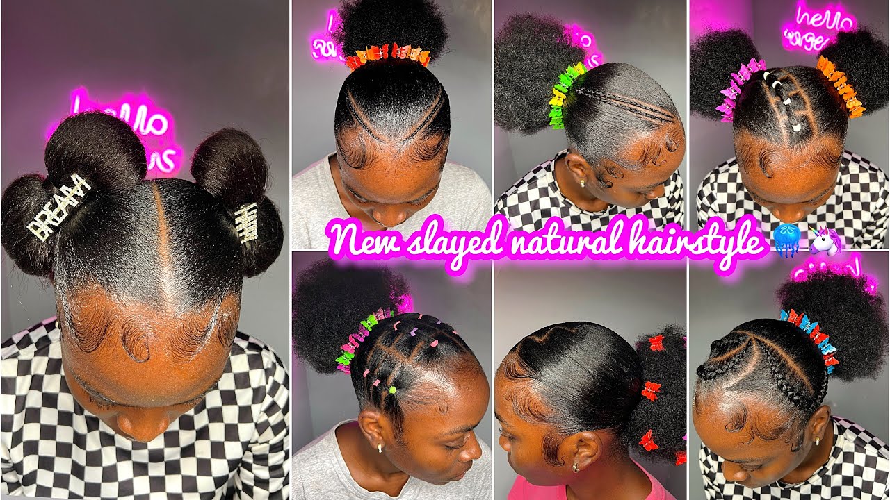 🎀🫧💕𝐂𝐮𝐭𝐞 𝐚𝐧𝐝 𝐄𝐚𝐬𝐲 NATURAL 𝐡𝐚𝐢𝐫𝐬𝐭𝐲𝐥𝐞𝐬 | slayed Pinterest hairstyles + slayed edges 🎀🫧🌸