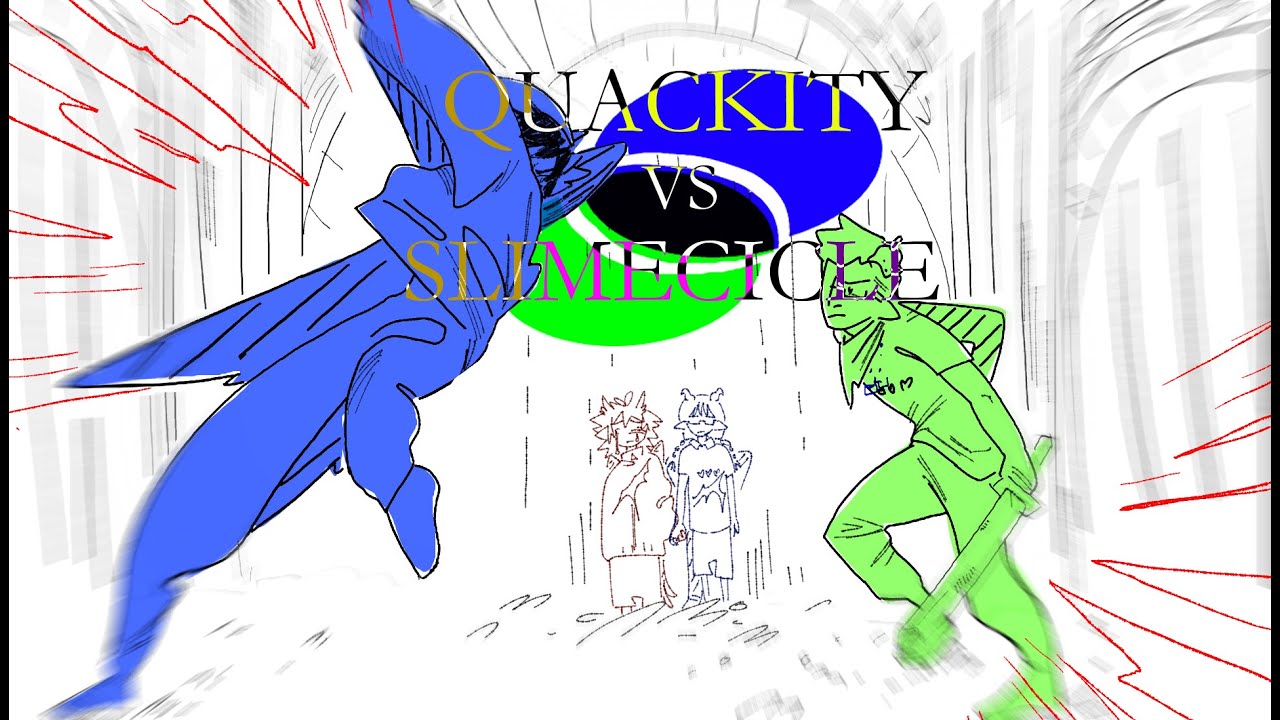 Quackity vs Slimecicle - QSMP animatic/animation [FLASHING COLOURS WARNING]