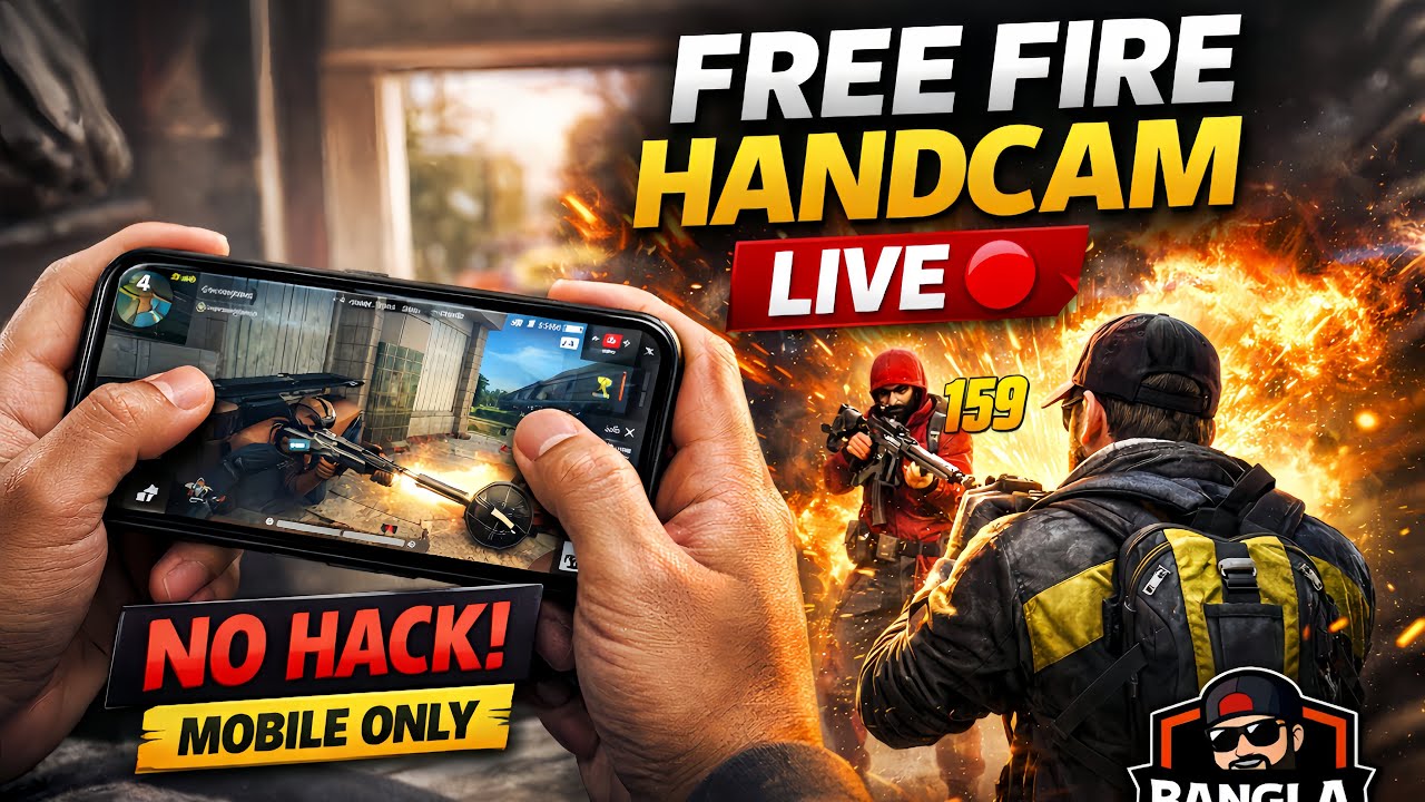 FREE FIRE HANDCAM LIVE 🔴 Real Mobile Gameplay | No Hack | Bangla Bhai FF #HandcamLive #FFLive