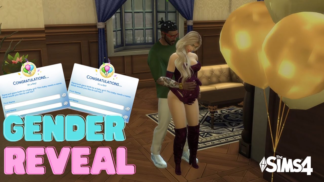 THE SIMS 4 - CHILDBIRTH MOD UPDATE - how accurate is a sims 4 gender reveal party?!