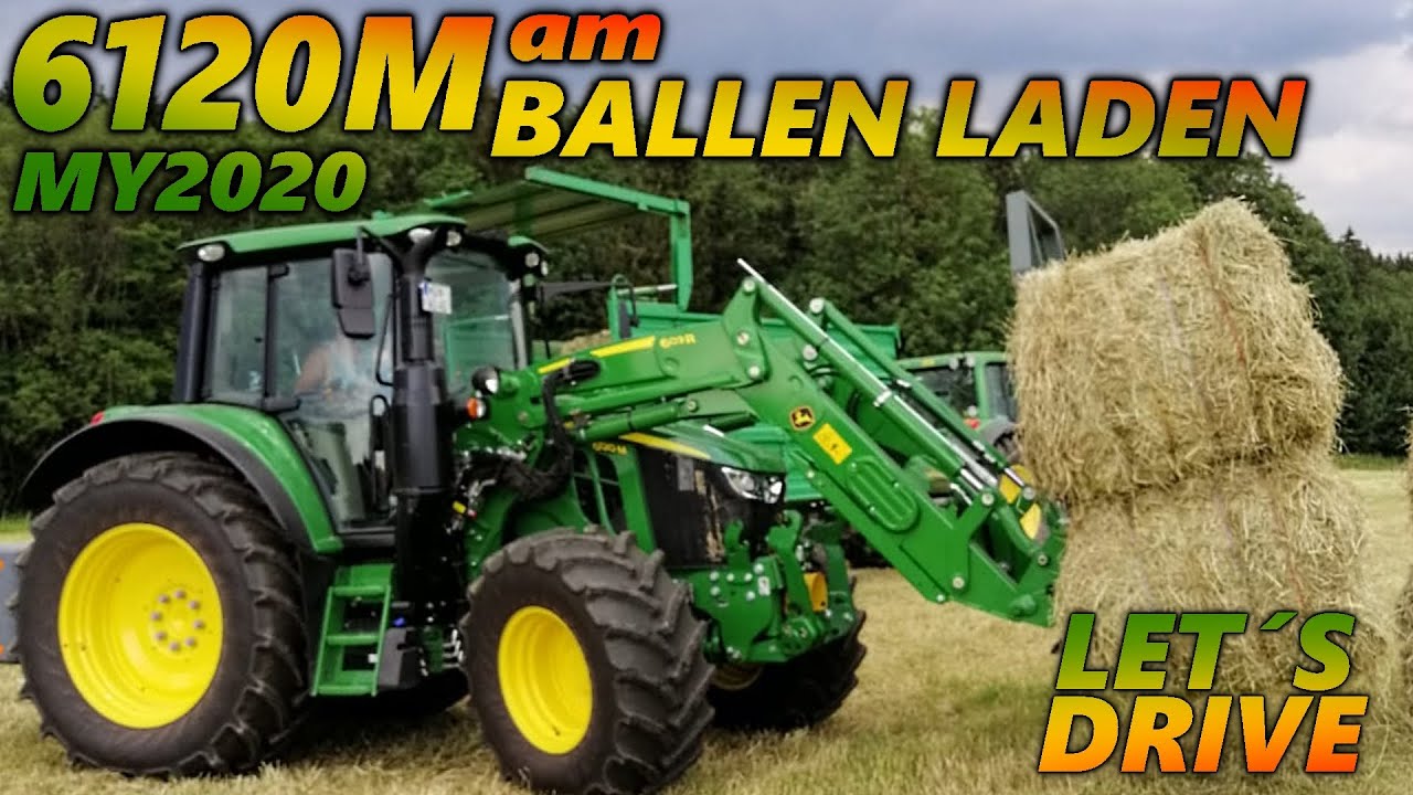 Ballen VERLADEN #2 mit 6120M MY2020 | Let´s drive John Deere mit Frontlader | Massey Ferguson 3120