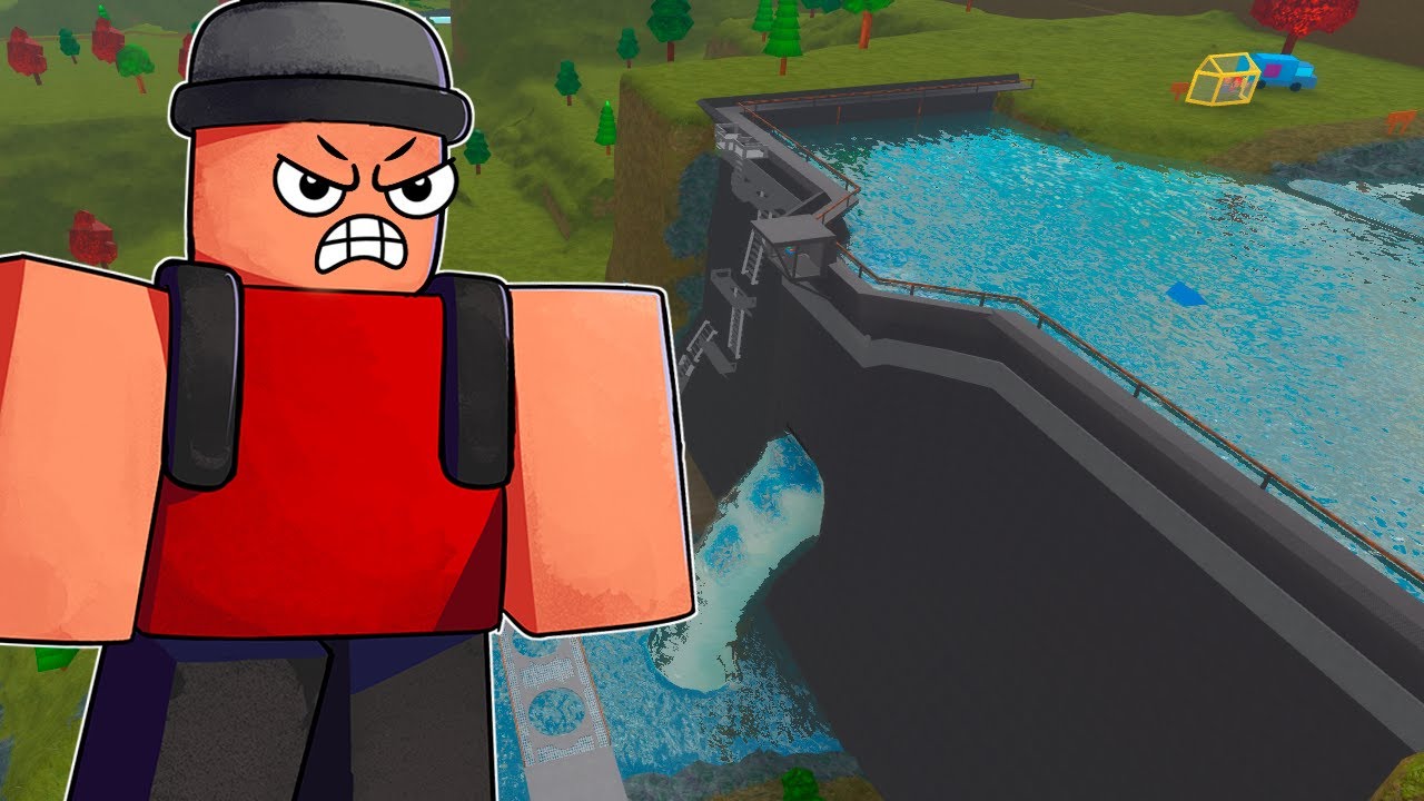 Construindo uma barragem no roblox até ficar louco