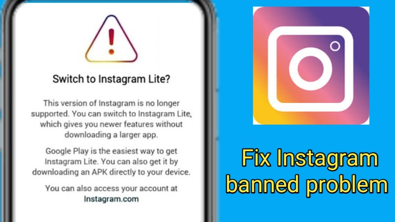 switch to Instagram lite | Fix switch to Instagram lite problem | switch to Instagram lite problem