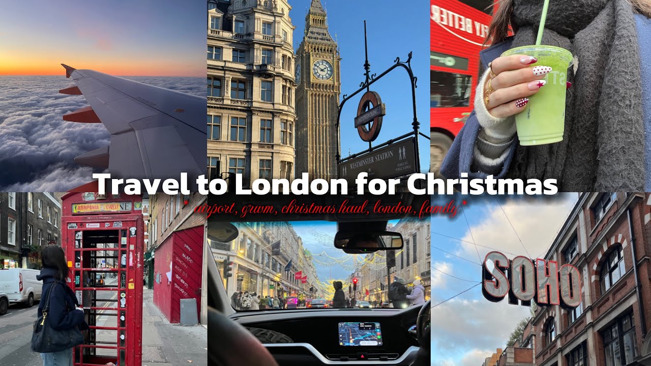 Travel to London for Christmas I * airport, grwm, christmas haul, london, family *