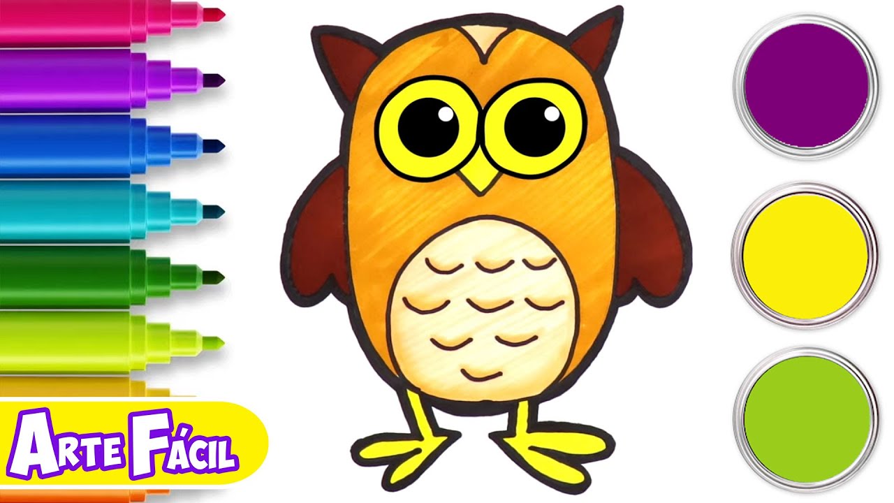 NOVO!! 🦉 COMO DESENHAR CORUJAS 🦉 Animals Drawing For Kids | Arte Facil
