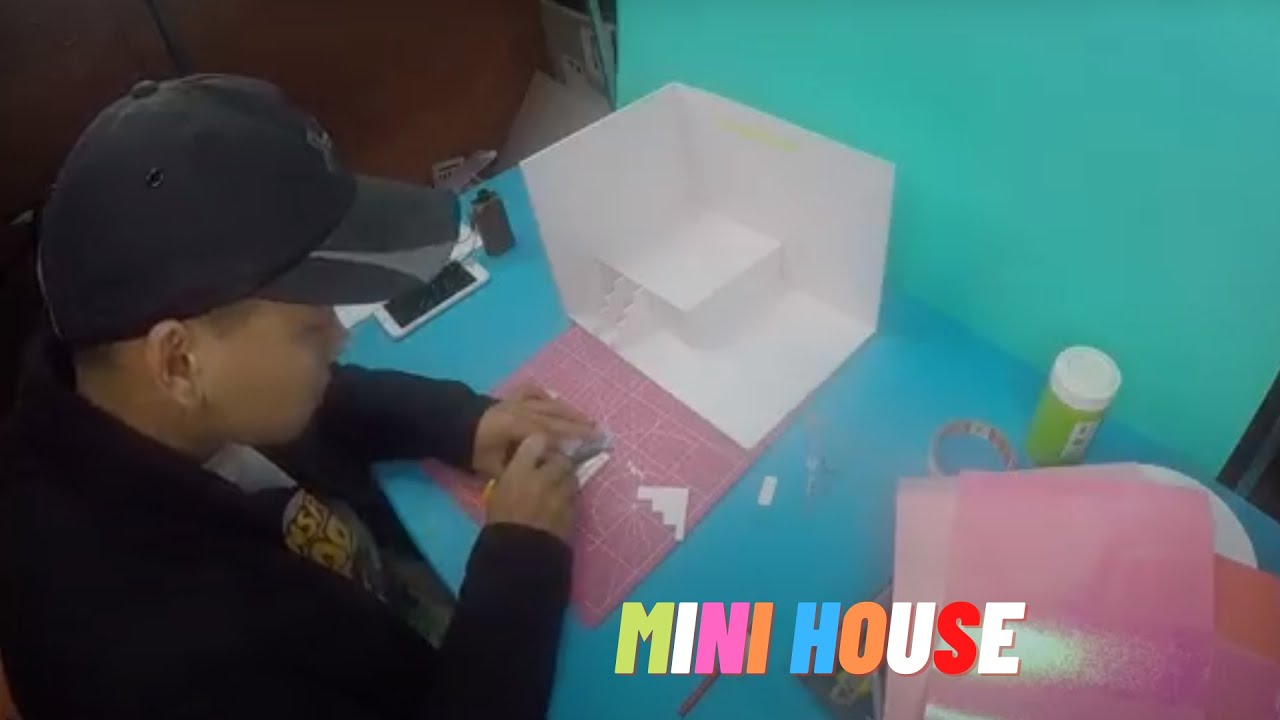 let's watch my brother make a mini model paper house...90%IOP