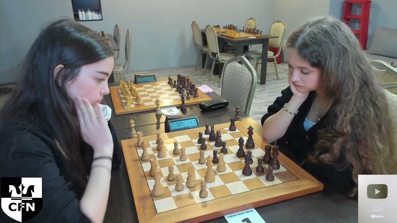 The attack is in full swing, but time! Neverova K. (1503) vs Semenova A. (1538). Chess Fight Night.