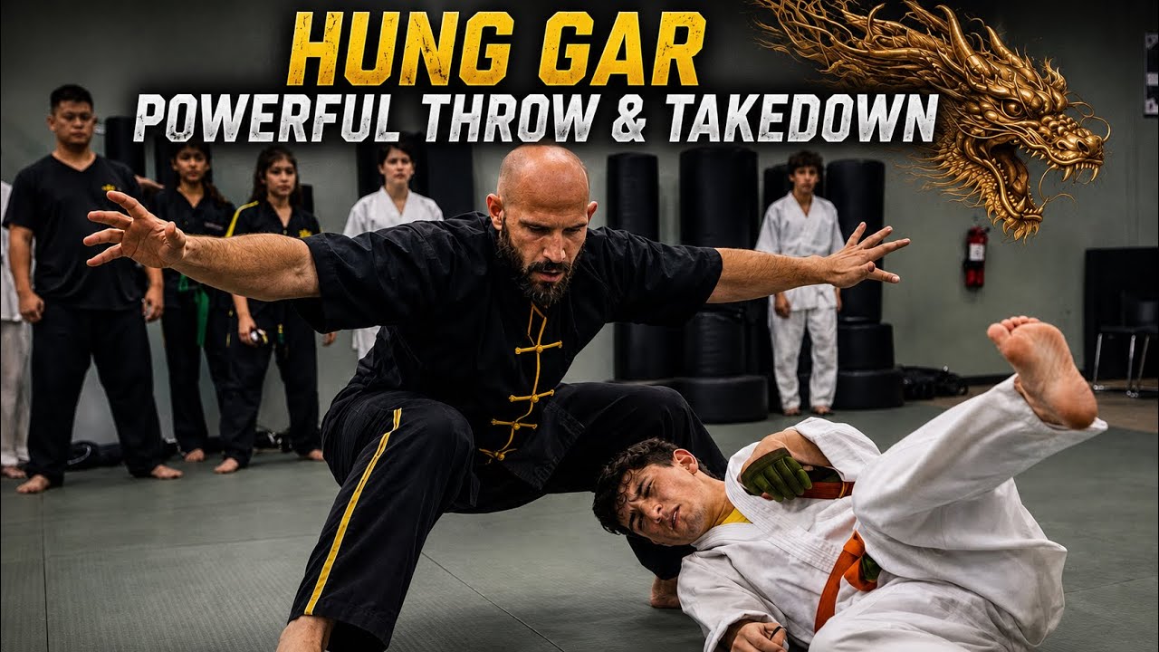 🐉 Hung Gar: Powerful Throw & Takedown (Stretch Arms Out to Turn Around a Golden Dragon)