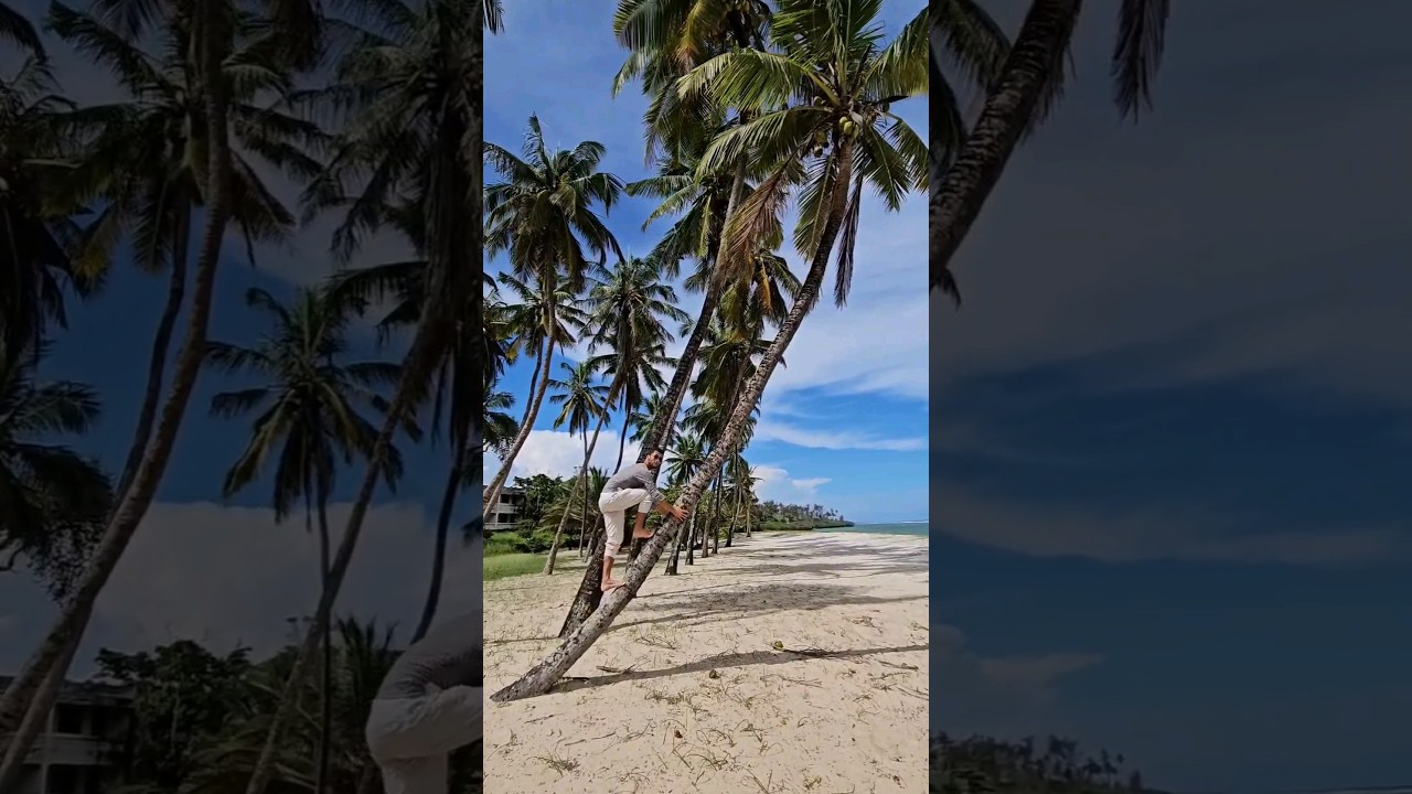 Getting a coconut in paradise, Tiwi Beach #tiwibeach #kenya #africa #travelcouple #backpackingafrica