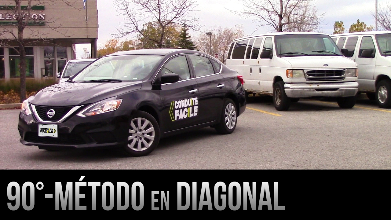 Estacionamiento a 90° de reversa - El método en diagonal