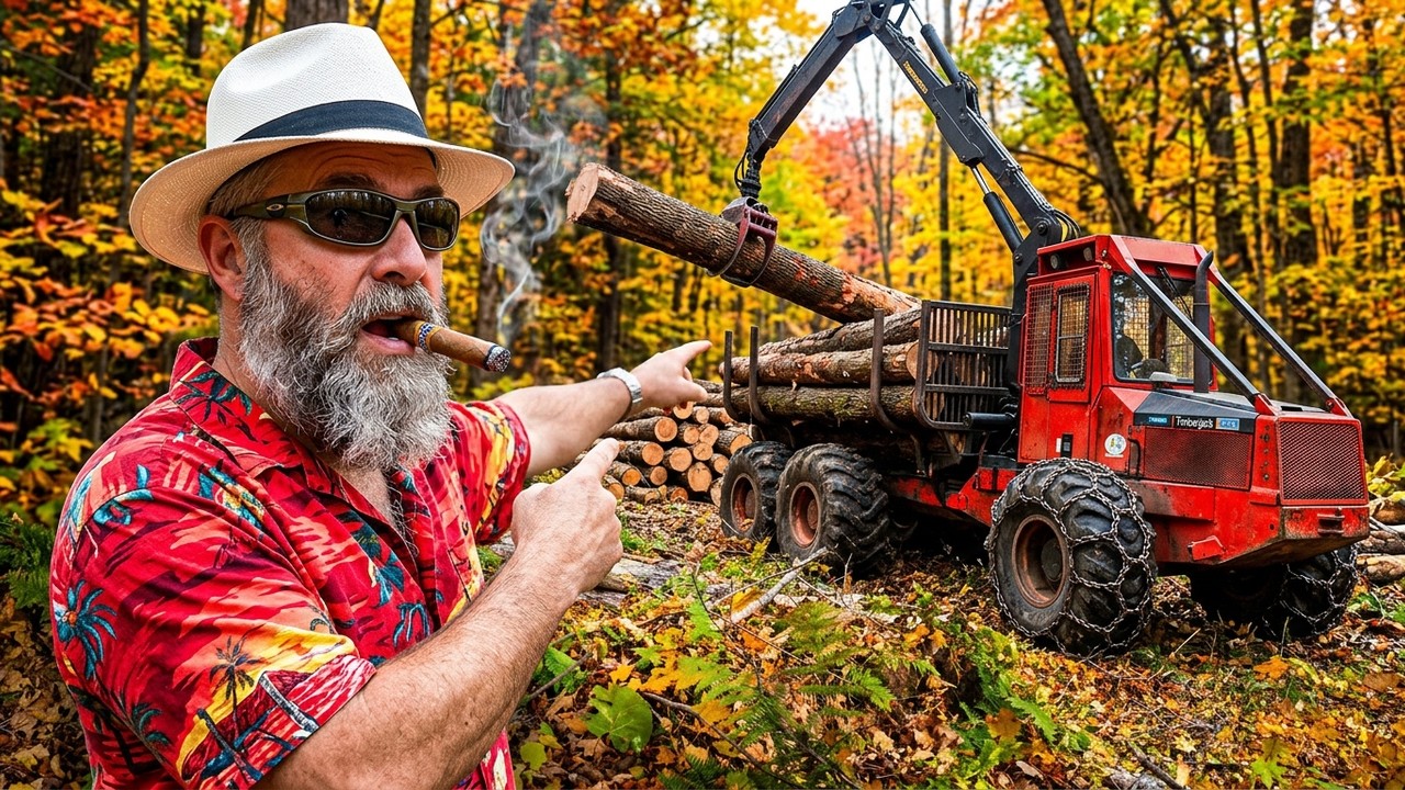 TIMBERJACK FORWARDER HAULING FIREWOOD