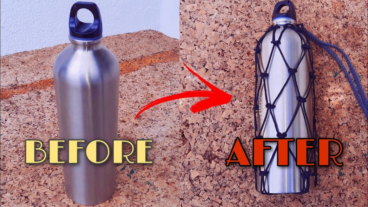 [DIY]How to make a paracord camping bottle wrap/crochet porte bouteille faitmaison/صنع حاملة قارورة