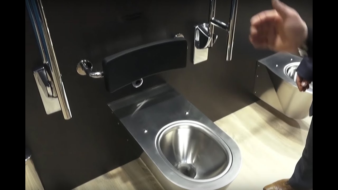 ▶️ WC PMR suspendu 700 S de DELABIE à Batimat 2017