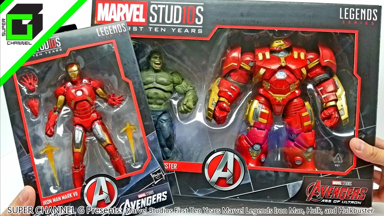 MARVEL STUDIOS First Ten Years IRON MAN, HULK, and HULKBUSTER by Hasbro from THE AVENGERS Legends!