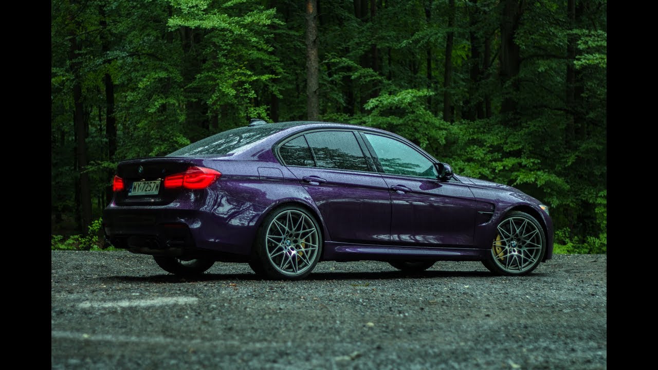 2017 BMW M3 Competition (450HP) - scary driving, rainy weather. Great acceleration sound!