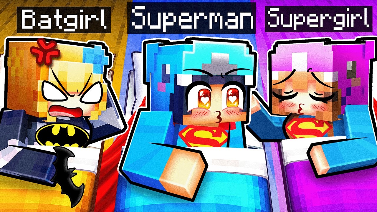 Having a SUPERHERO SLEEP OVER in Minecraft!