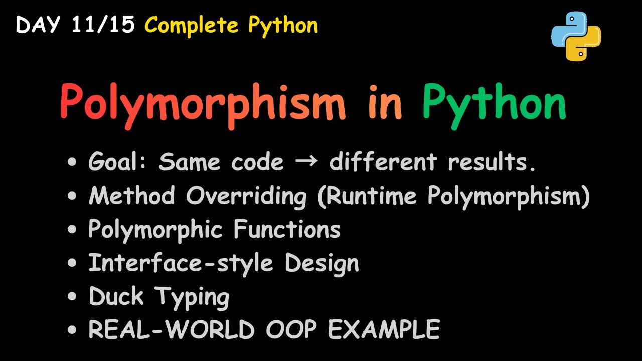 Day 11: Polymorphism in Python – Explained with Real Examples | OOP-4