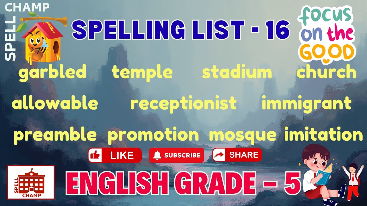 Список слов для орфографии английского языка, 5 класс, 16 #spellingwords #spellinglist #spelling ...