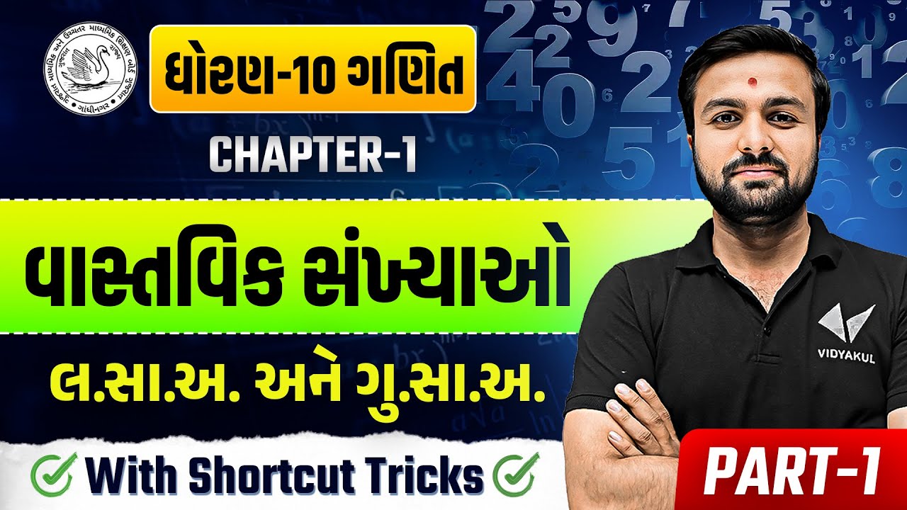 Std 10 Maths Ch 1 વાસ્તવિક સંખ્યાઓ Part 1 | Dhoran 10 Ganit Ch 1 Most IMP | Sahil Sir