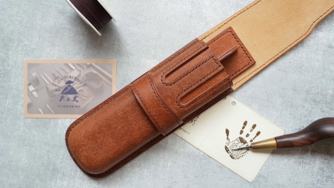Making of a  Handmade Leather Case for 2 Pens. - DIY BUILD ALONG