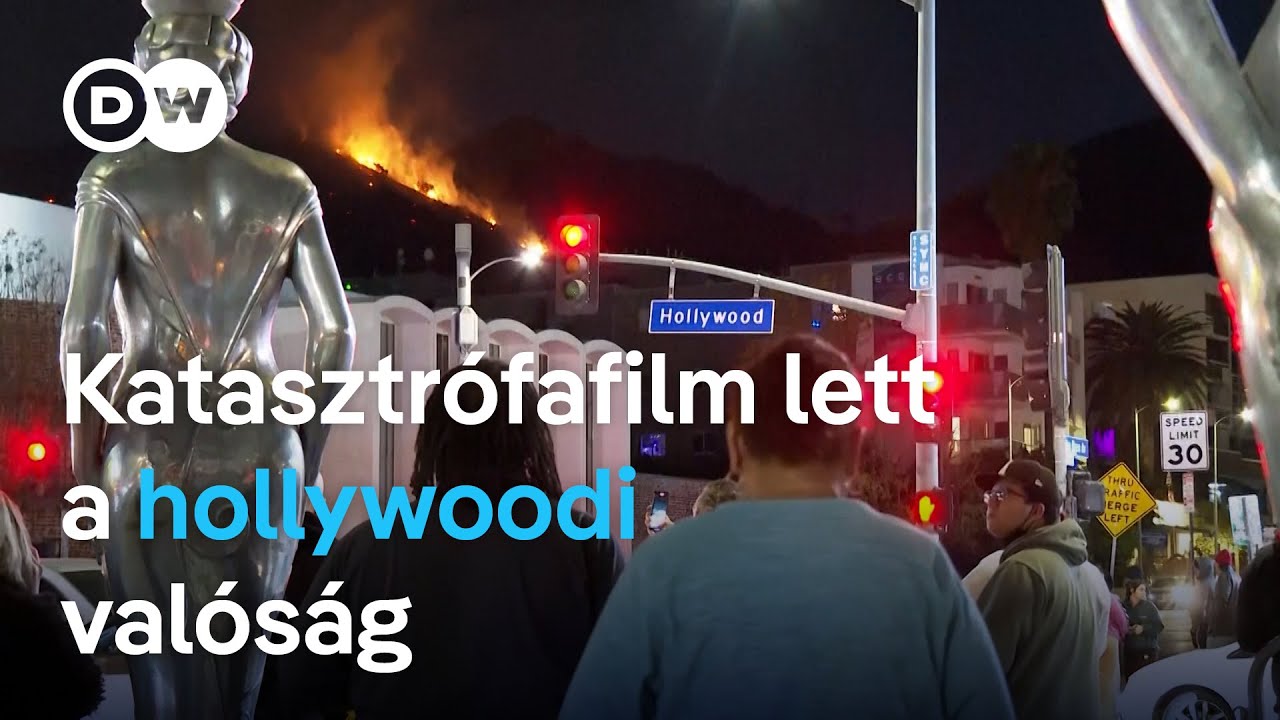 Veszélyben Hollywood, menekülnek az emberek a tűzvész elől Los Angelesben