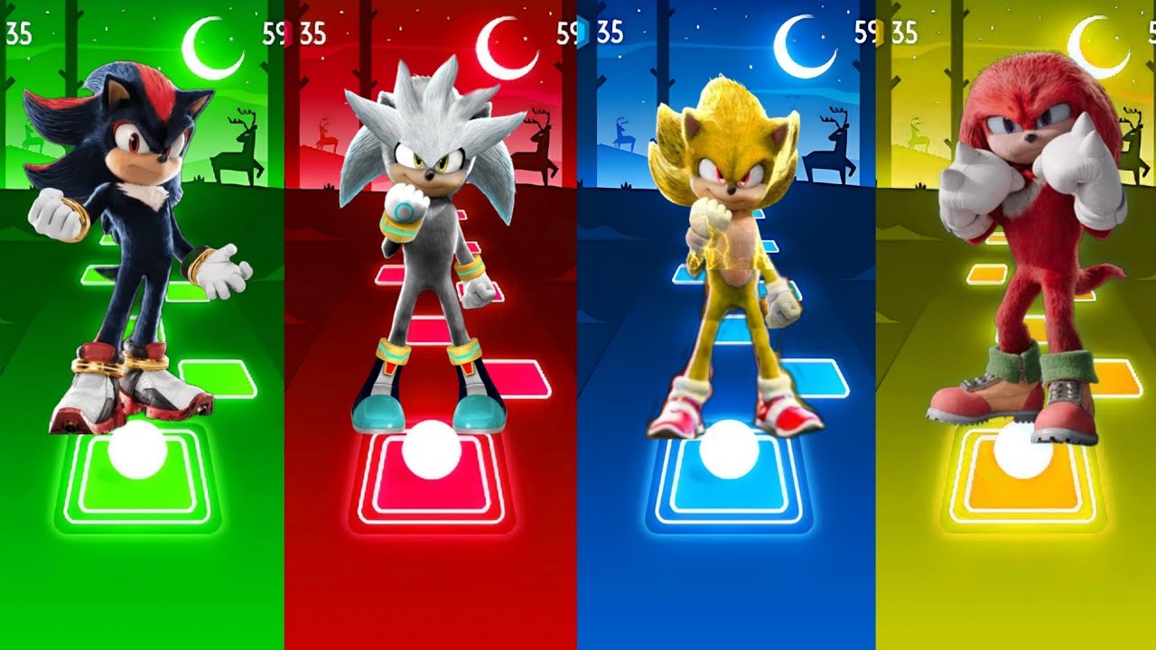 SHADOW 🔴  SILVER 🔴 SUPER SONIC 🔴 KNUSKLES 🔴 | Tiles Hop Sedm rush