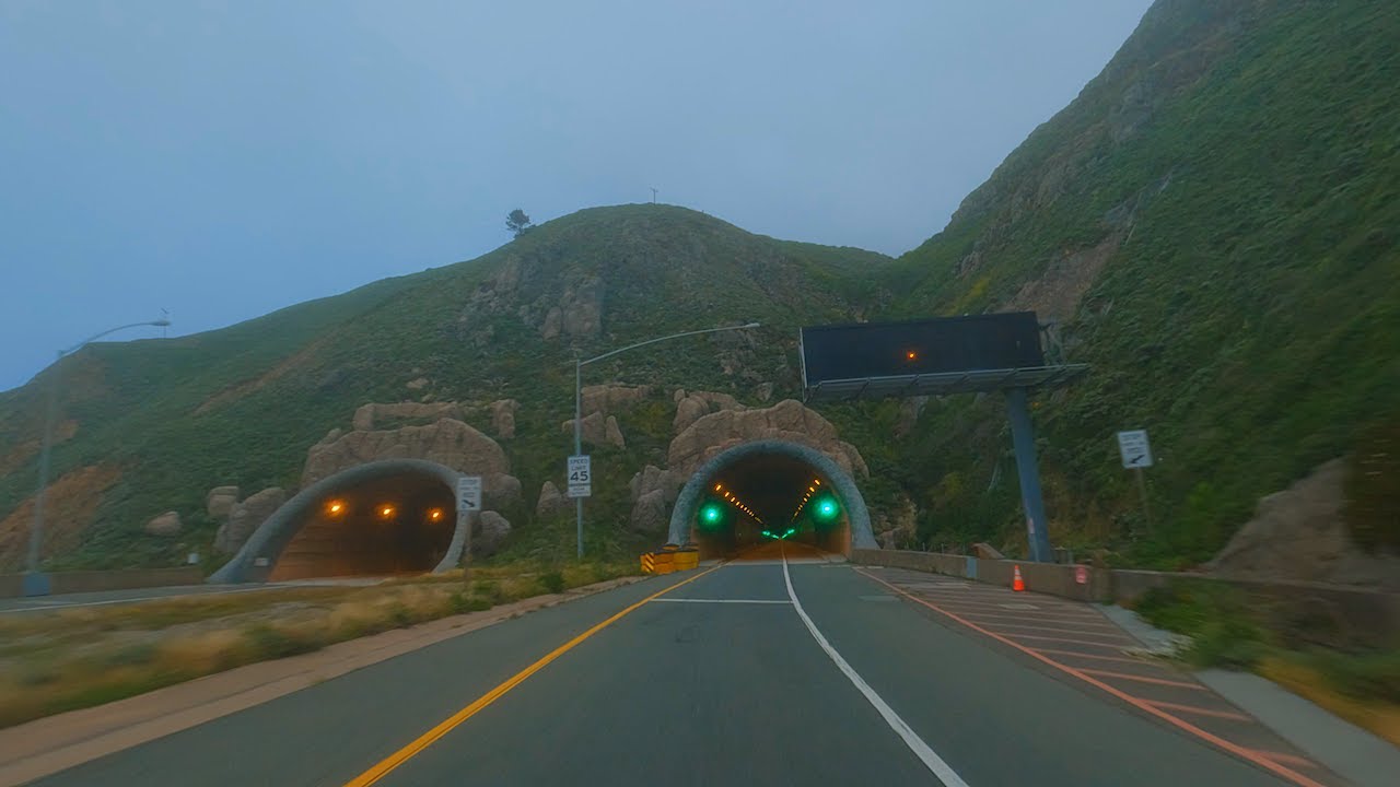 Foggy Evening Drive | California Coast - Santa Cruz to San Francisco | Ambient Sound, No Music | 4K
