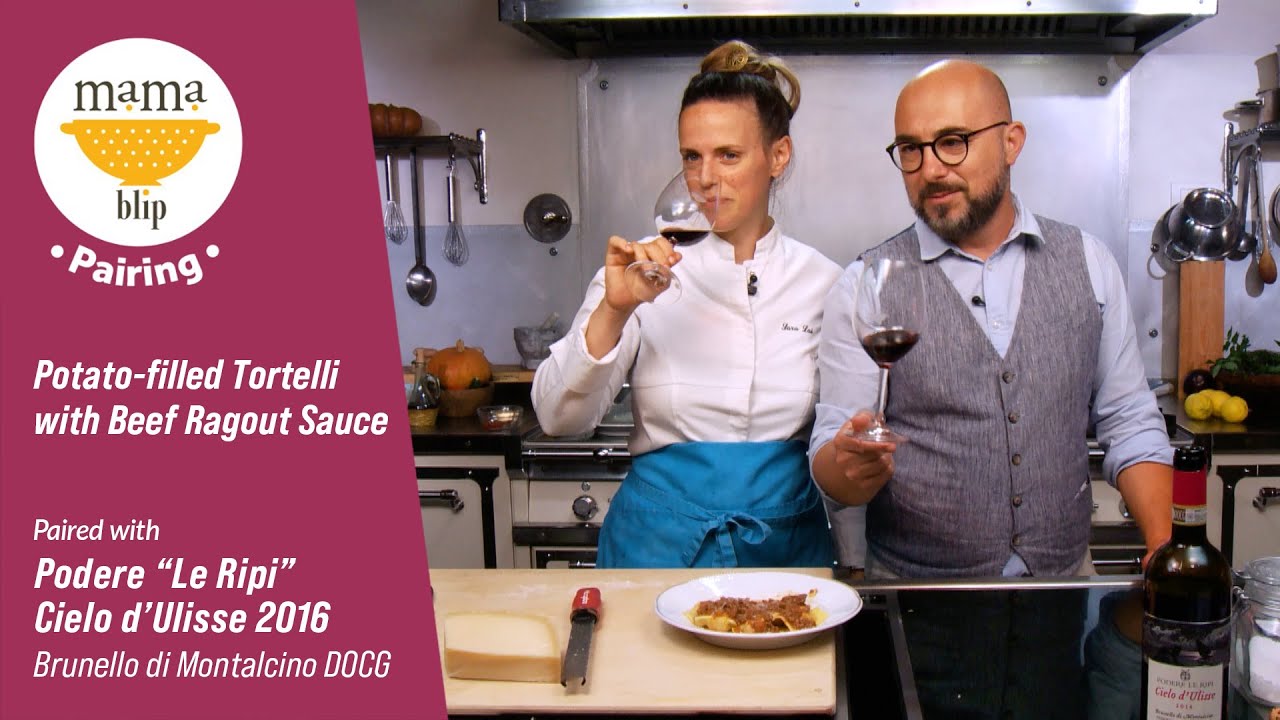 15 Minute Italian Dinner Recipe | Tortelli with Beef Ragout Sauce paired with Podere Le Ripi
