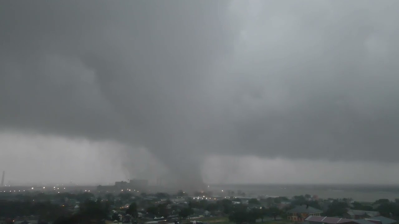 Drone Video Captures Tornado Ripping Through New Orleans