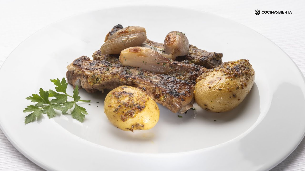 Costillas de cerdo asado con patatas con Joseba Arguiñano