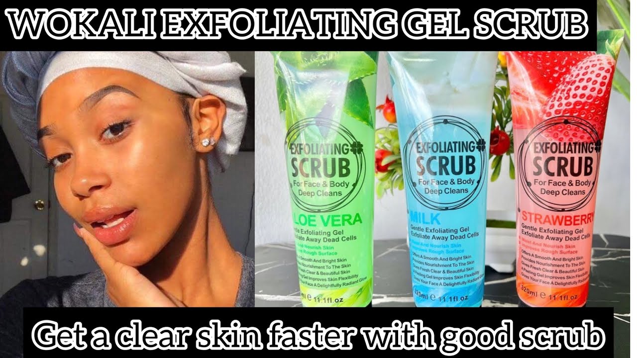 WOKALI EXFOLIATING GEL SCRUB FOR FACE AND BODY/GLOWING SKIN WITH WOKALI SCRUB/ REVIVA YOUR SKIN GLOW